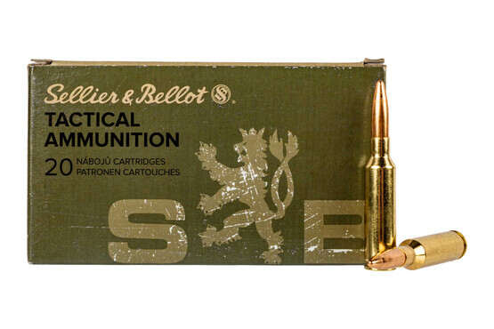 Sellier & Bellot 6.5 Creedmoor 140 grain full metal jacket ammo for target and training in 20-round boxes.